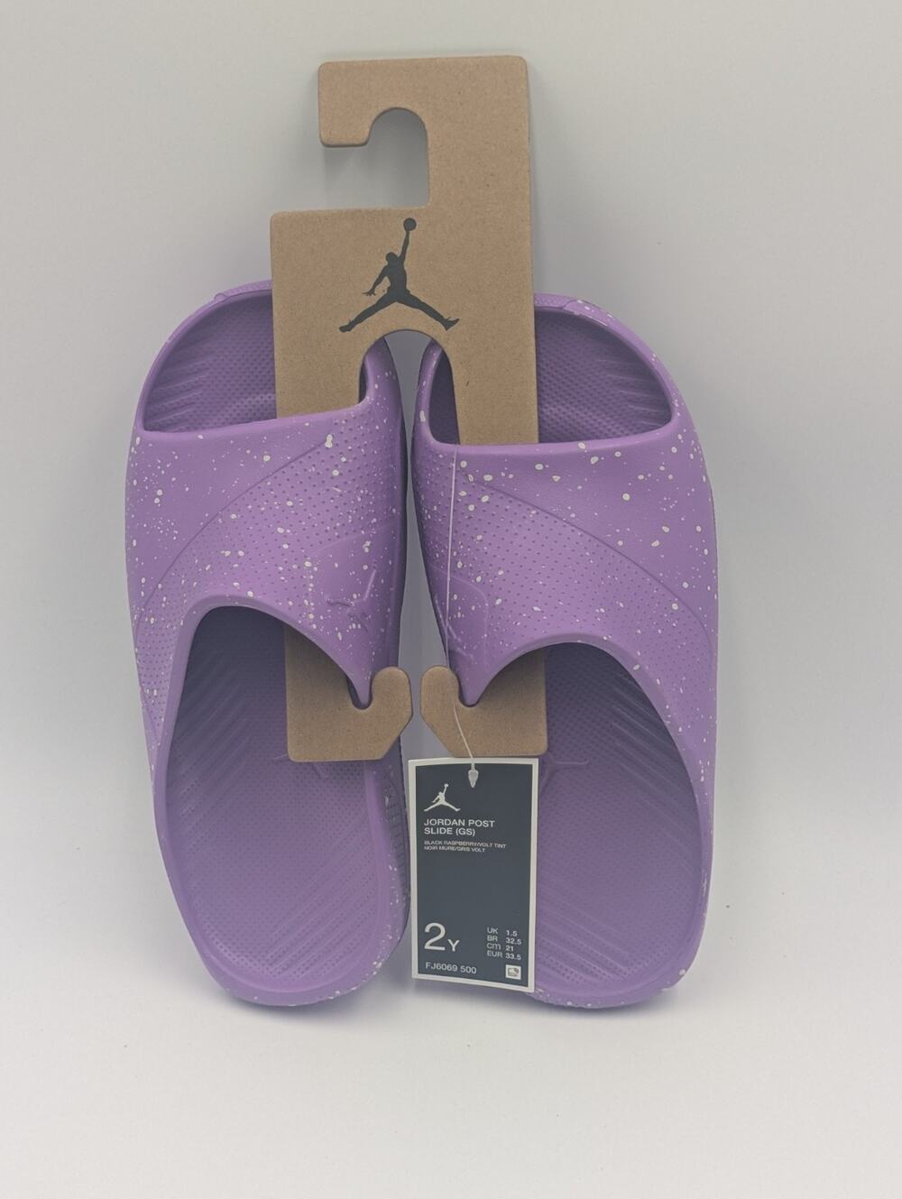 Nike Air Jordan Post Slides Sandals GS Big Kids Size 2Y Purple FJ6069-500 NWT